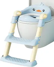 Lunaobrik Potty Training Seat with Step Stool - Anti-Slip Potty Seat for Kids - Cartoon Toilet Ladder with Step Stool, Comfortable Children Supplies for Girls, Boys