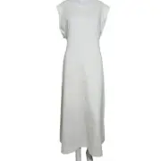 NEW FP Beach Cap Sleeve Open Back Maxi Dress Medium Snow White