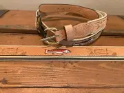 NEW Zep-Pro Embroidered Leather Canvas Belt Redfish Size 42 fits 40 waist