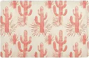 WOIWB Doormat Red Cactus Print, Welcome Mat 20x32 inch Dirt Resist, Door Mat for Entryway Front Door Bedroom Bathroom