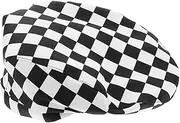 [Healvian] Checkered Print Chef Hat for Adults Comfortable Unisex Beret Cooking Cap Lightweight Breathable Design for Hotels Cafes and Western Restaurants Versatile Hair Cover