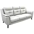 MALANIA TOP GRADE LEATHER 3-SEATER SOFA COUCH SETTEE SILVER