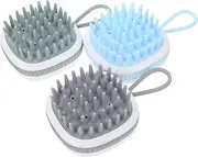 CALLARON 3Pcs Silicone Hair Washing Brushes Scalp Care Massagers for Deep Cleaning and Head Massage Mixed Color Shampoo Brushes for Adults for Bath and Scalp