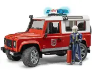 Bruder Licensed 1:16 Scale Land Rover Defender Wagon Fire Department with Light & Sound
