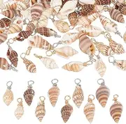 [PH PandaHall] Shell Pendants Spiral Seashells Craft Charms Cowrie Sea Shells Pendant Natural Shell Charms Conch Shells with Loop Bail