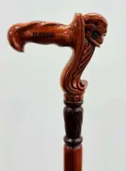 Nautical Handicraft Skull cane wooden Walking Stick Handle Collectible Walking C
