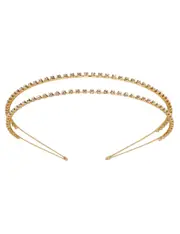 DOUBLE STRAND FINE CRYSTAL SET METAL BAND