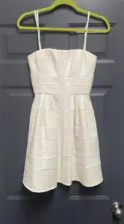 NWT BCBG Dorothea Ivory & Lace use Strapless or with straps Dress size 0