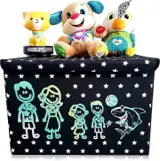NEW Black/Blue Foldable Lightweight Handle Portable Fabric Storage Box Toy Chest