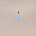 Light-Blue Fire-Opal Pendant, Lab Created Gemstone, Handmade Jewellery