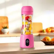 Mini Juicer Pink 2PC 380ml Portable USB Rechargeable Handheld Fruit Mixer