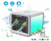 USB Portable Air Conditioner Air Cooler Desktop Fan Mini Air Circulator Purifier Colorful Atmosphere Lamp