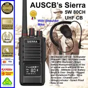 SIERRA 5W 80CH UHF CB Handheld plus Compact Shoulder Speaker Microphone