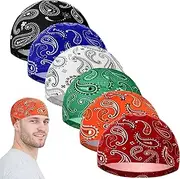 [Haysandy] 6 Pcs Men Cooling Skull Cap Helmet Liner Sweat Wicking Beanie Head Wrap Bicycle Cycling Running Hat