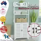 Bathroom Cabinet Storage Toilet Cupboard Shelf Laundry Tallboy White Organizer
