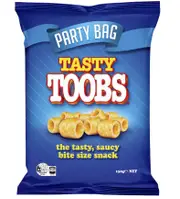 2 x Tasty Toobs Chips Tubes Snacks Party Bag 150g