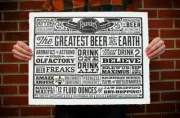 FOUNDER'S BREWERY Hand Made Limited Ed Letterpress Print Poster cbs kbs stout