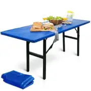 2Pk Plastic Table Cloths, 6ft Disposable Tablecloths for Parties & Folding Ta...