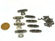 4 Sets 30mm x 18mm Antique Latch Hook Hasp Bronze Small Box Mini Hinges E19