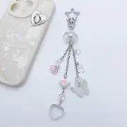 Sparkling Love Butterfly Tassels Keychain Pendant Kawaii Key Chain Bag Beaded CR