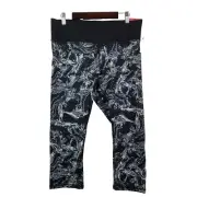 Champion Absolute Workout Womens Sz XL Black Splish Athletic Capri Workout Pant