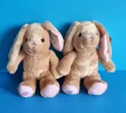BUILD A BEAR K9 Two 25cm Bunny Rabbits BUDDIES MINI SMALL PLUSH GIFT BNWT