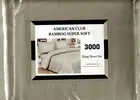 BAMBOO 3000 Series 4 Piece Bed Sheet Set KING SIZE Deep Pocket Stone Gray 45