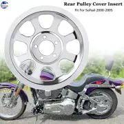 Chrome Outer Rear Pulley Insert Cover For Harley Softail Heritage Springer FLSTS