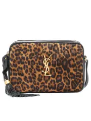 Saint Laurent Lou Camera Bag in Leopard-print and Smooth Leather