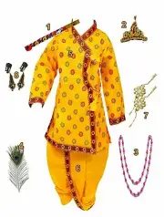Kids Krishna Cotton Dress Ethnic wear Costume (7-15 Days Delivery)