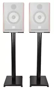 Pair Rockville 29" Black Steel Speaker Stands For Focal SOLO6 BE Monitors