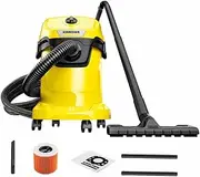 KARCHER Wd 3 V Wet & Dry Vacuum Cleaner, 23 kPa Suction Power, 17L Tank, 1000W Blower Function, Cartridge Filter & Fleece Filter Bag, for Home, Car & Furniture Cleaning, German Tech