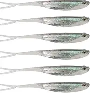 SG Store 6pcs 7.5cm Shadow Silicone Soft Fishing Bait Fork Tail Reflective Fishing Bait for Saltwater and Freshwater Sea Bass and Mandarin Fish