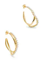 Joanna Laura Constantine Feminine Waves Gold-plated Hoop Earrings - One Size One Size