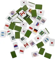 ADOCARN 48PCS National Flag Mahjong Game Set Family Party Games with Diverse Gameplay Options Sturdy Tiles for Innovative Two Player Elimination Mode and Traditional Mahjong Fun
