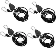 OHPHCALL 4pcs Heavy Duty Camping Ropes with Ratchet Pulley Hanger Adjustable Tent Tie for Canopy Grow Lights