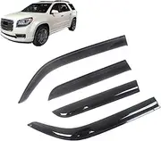 Side Window Wind Deflectors Visors Black Rain Guard Door Visor Vent Shades Dark Smoke Ventvisor Compatible with GMC Acadia 2007-2019 Auto(Compatible with Acadia 2007-2016)