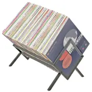 Steel Black Vinyl Record Storage & Large Books Rack - Holds up to 80 LP's !!!