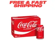Coca-Cola Classic Soft Drink Multipack Cans 36 x 375mL | Free & Fast Shipping
