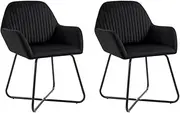 Dining Chairs Black Velvet Set of 2, Kitchen, Living Room Modern Furniture, Metal Frame, Comedor, Sillas, Office, Waiting Room, Dinning para