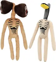 2pcs 11.8" Siren Head & Light Head Monster Plush - Stuffed Toy, Brown