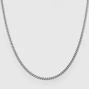 Mens Cuban Chain 4mm Silver 316L Stainless Steel Link Necklace Miami Curb Hip Hop