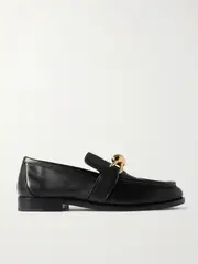 [Bottega Veneta] Bottega Veneta - Astaire Embellished Leather Loafers - Black - EU 39 EU 39 Black