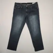 New Buffalo David Bitton Jeans Mens 38x30 Blue Jackson Straight Stretch Denim