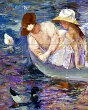 Art Duck River Summertime Kitchen Mural Ceramic Backsplash Tile #2323