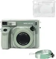 Rieibi - Clear Protective Case for Fujifilm Instax Wide 400 Instant Camera, Transparent Case for Fuji Instax Wide 400 Camera, Instax Wide 400 Case with Shoulder Strap, Pale, Camera Cases