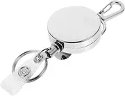 Generic 2Pcs Metal Retractable Badge Holder Keychain with Badge Reel for Business Cards Credit Cards Keys Lightweight Convenient Accessory for Work