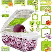 Vegetable Chopper, Multi-Function 18 in 1 Food Chopper Vegetable Slicer Cutter Veggie Chop Potato Carrot Dicer Onion Chop for Salad, 9 Blades and an Egg Separator for Kitchen