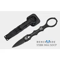 在飛比找蝦皮購物優惠-Benchmade Mini SOCP黑刃黑色鞘【單面開鋒】