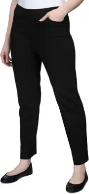 MSRP $48 Alfred Dunner Womens Missy Short Stretch Pants Black Size 8*